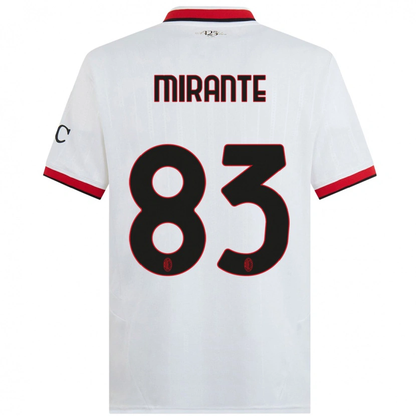 Danxen Hombre Camiseta Antonio Mirante #83 Blanco Negro Rojo 2ª Equipación 2024/25 La Camisa México