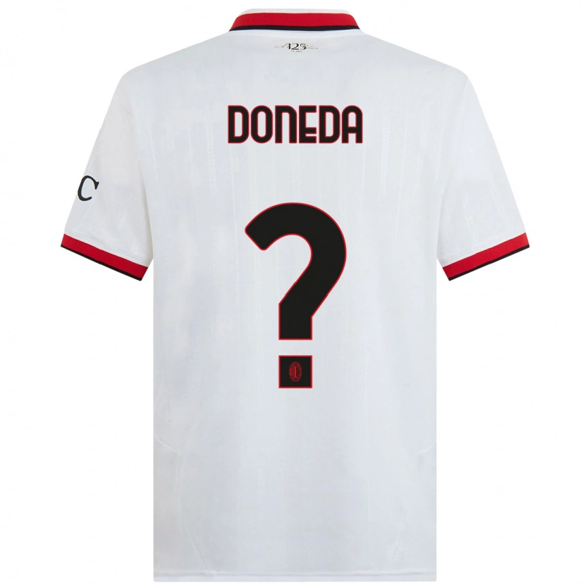 Danxen Hombre Camiseta Paolo Doneda #0 Blanco Negro Rojo 2ª Equipación 2024/25 La Camisa México
