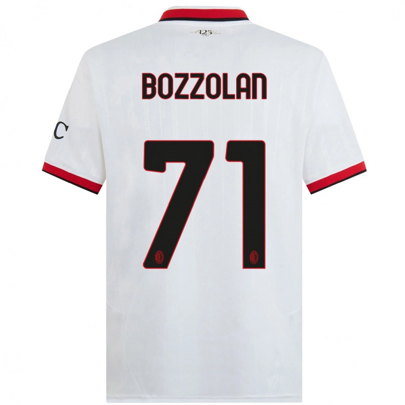 Danxen Hombre Camiseta Andrea Bozzolan #71 Blanco Negro Rojo 2ª Equipación 2024/25 La Camisa México