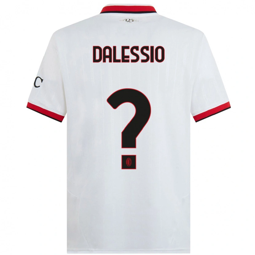 Danxen Hombre Camiseta Leonardo Dalessio #0 Blanco Negro Rojo 2ª Equipación 2024/25 La Camisa México