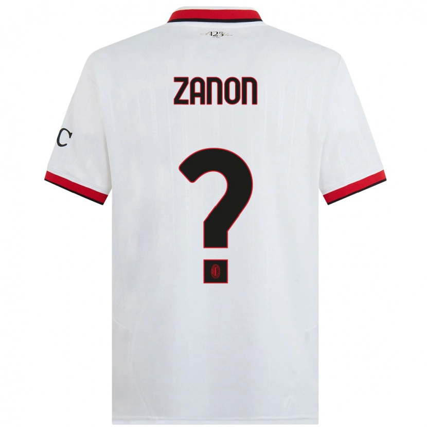 Danxen Hombre Camiseta Thomas Zanon #0 Blanco Negro Rojo 2ª Equipación 2024/25 La Camisa México