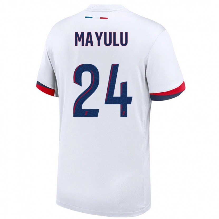 Danxen Hombre Camiseta Senny Mayulu #24 Blanco Azul Rojo 2ª Equipación 2024/25 La Camisa México