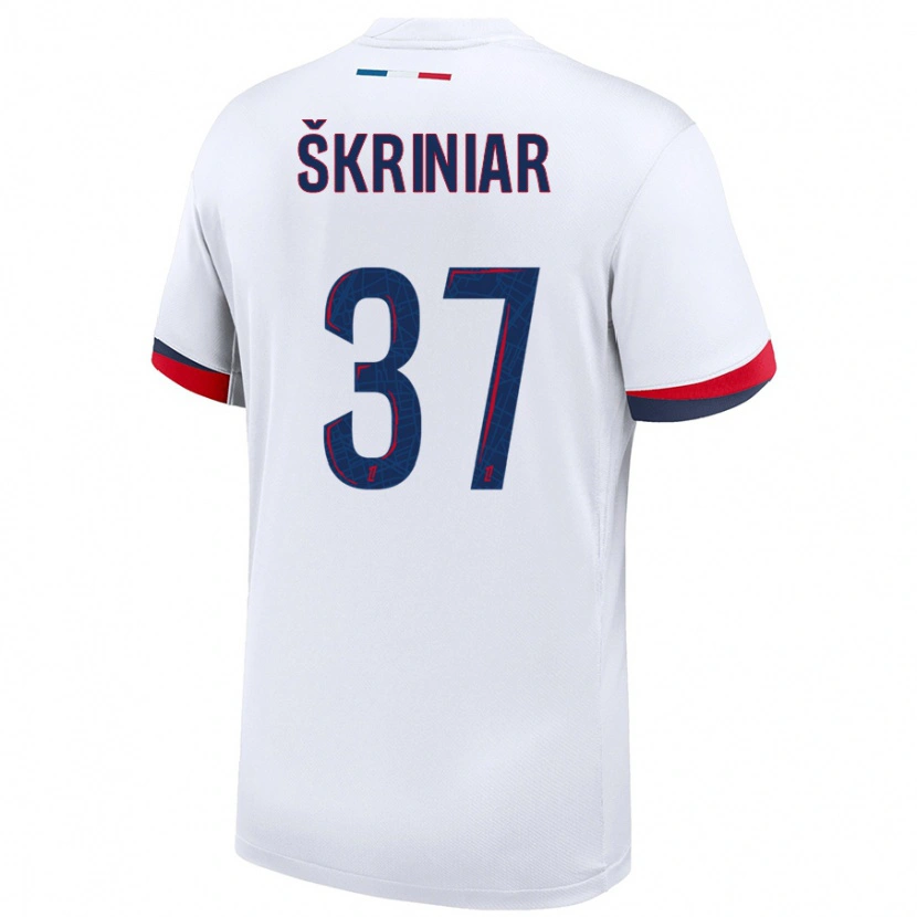 Danxen Hombre Camiseta Milan Skriniar #37 Blanco Azul Rojo 2ª Equipación 2024/25 La Camisa México