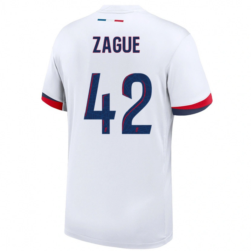 Danxen Hombre Camiseta Yoram Zague #42 Blanco Azul Rojo 2ª Equipación 2024/25 La Camisa México