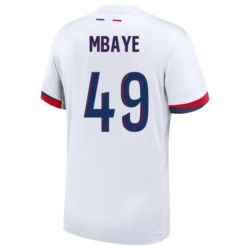 Danxen Hombre Camiseta Ibrahim Mbaye #49 Blanco Azul Rojo 2ª Equipación 2024/25 La Camisa México