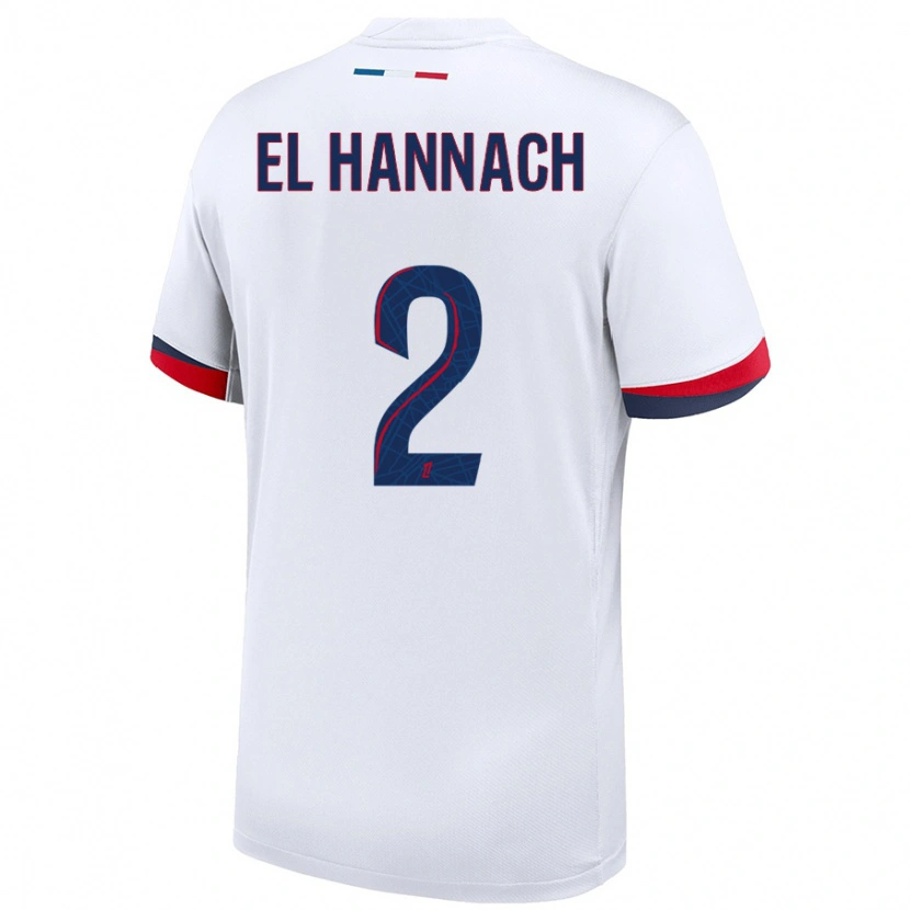 Danxen Hombre Camiseta Naoufel El Hannach #2 Blanco Azul Rojo 2ª Equipación 2024/25 La Camisa México
