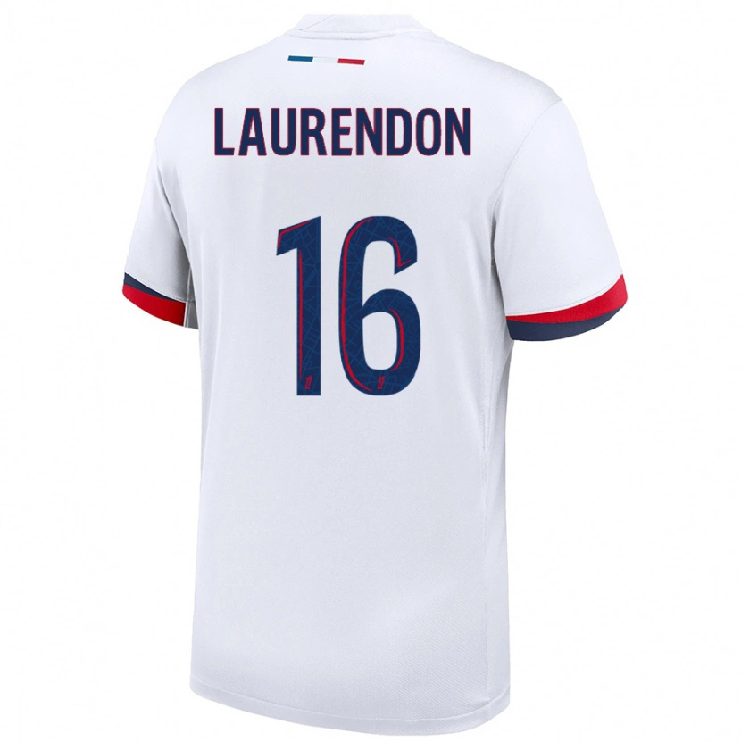 Danxen Hombre Camiseta Bilal Laurendon #16 Blanco Azul Rojo 2ª Equipación 2024/25 La Camisa México