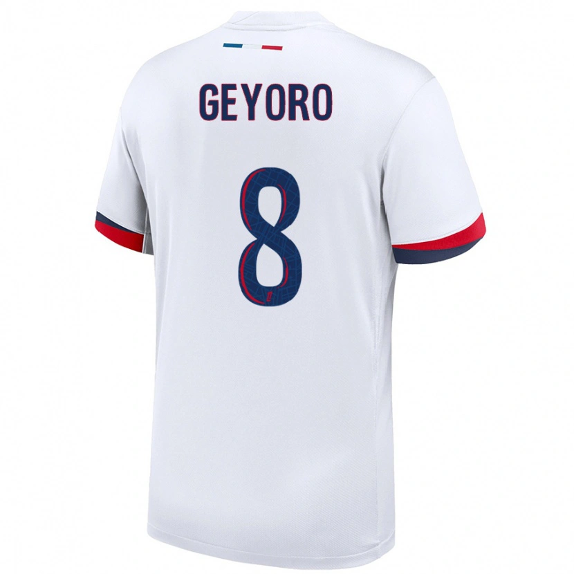 Danxen Hombre Camiseta Grace Geyoro #8 Blanco Azul Rojo 2ª Equipación 2024/25 La Camisa México