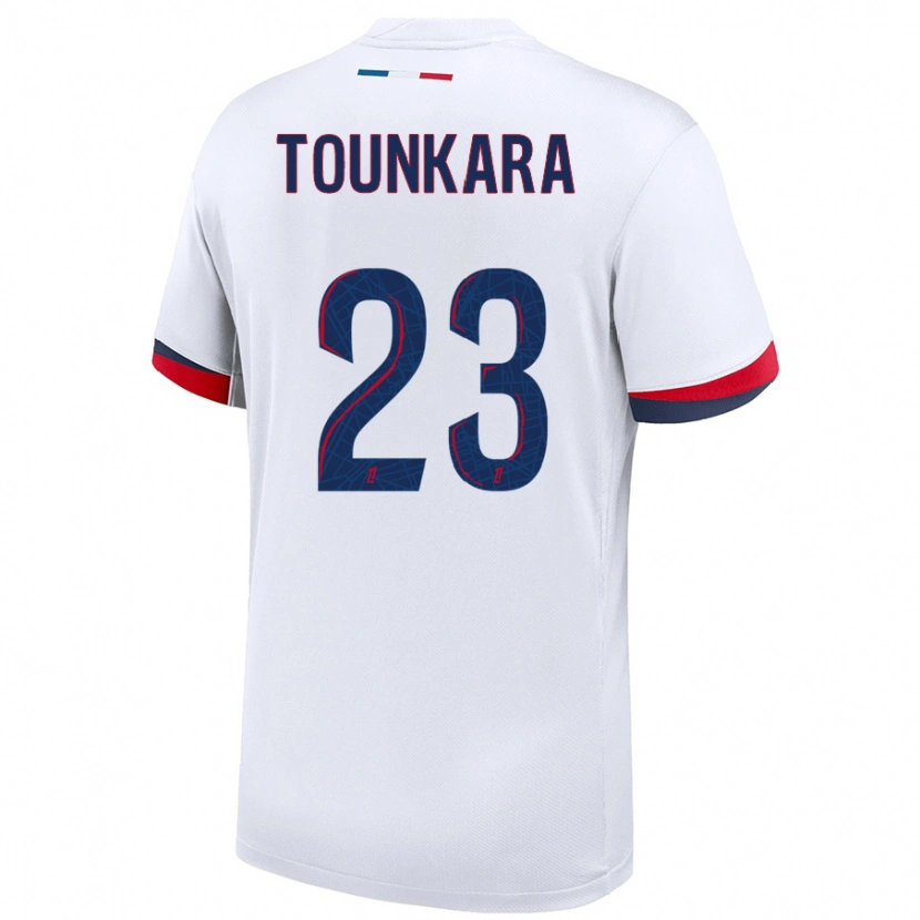 Danxen Hombre Camiseta Aïssatou Tounkara #23 Blanco Azul Rojo 2ª Equipación 2024/25 La Camisa México