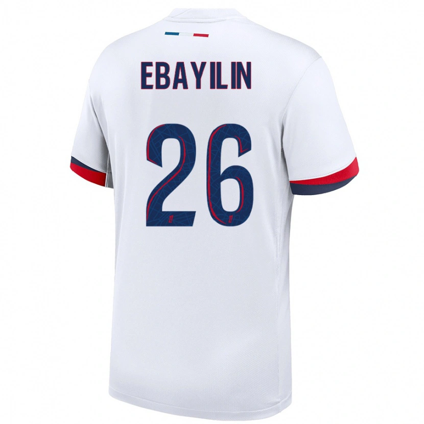 Danxen Hombre Camiseta Anaïs Ebayilin #26 Blanco Azul Rojo 2ª Equipación 2024/25 La Camisa México