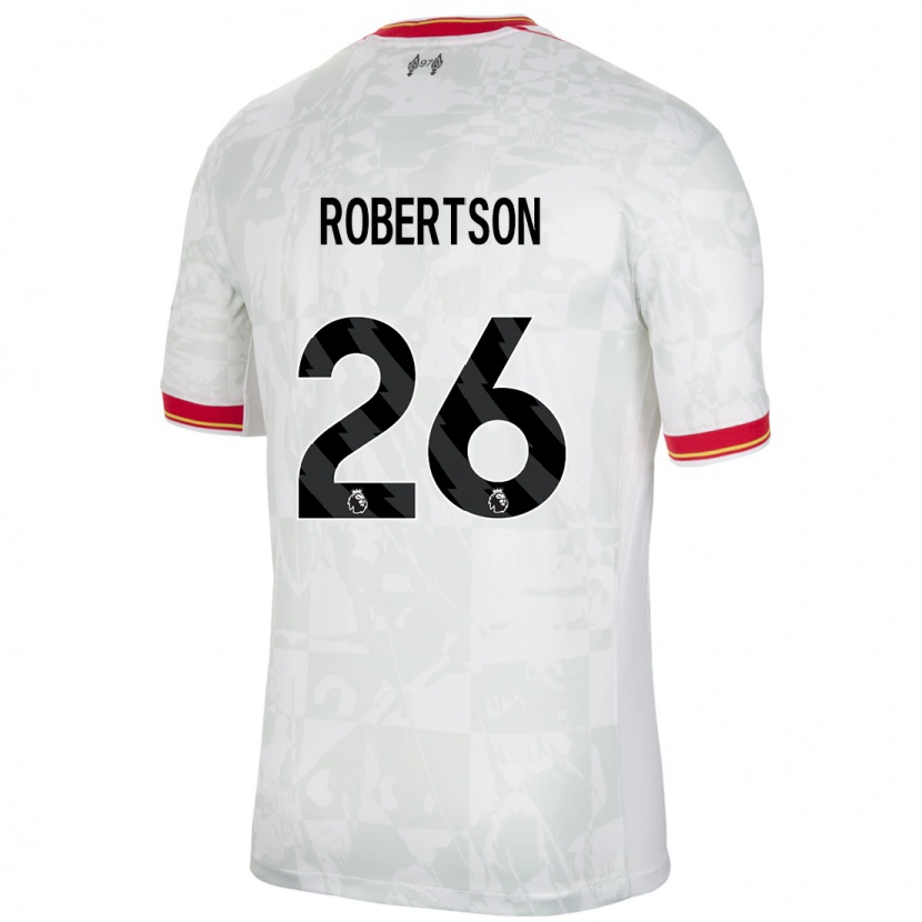 Danxen Hombre Camiseta Andrew Robertson #26 Blanco Rojo Negro Equipación Tercera 2024/25 La Camisa México