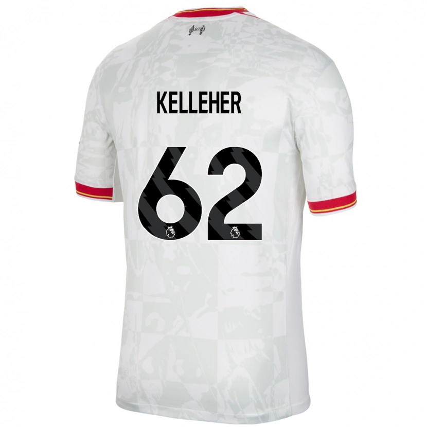 Danxen Hombre Camiseta Caoimhín Kelleher #62 Blanco Rojo Negro Equipación Tercera 2024/25 La Camisa México
