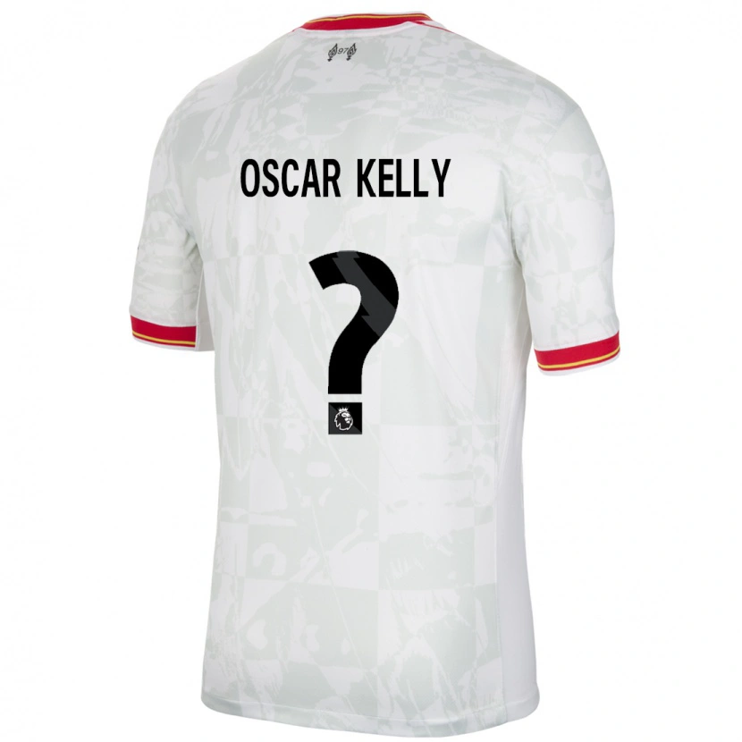 Danxen Hombre Camiseta Oscar Kelly #0 Blanco Rojo Negro Equipación Tercera 2024/25 La Camisa México