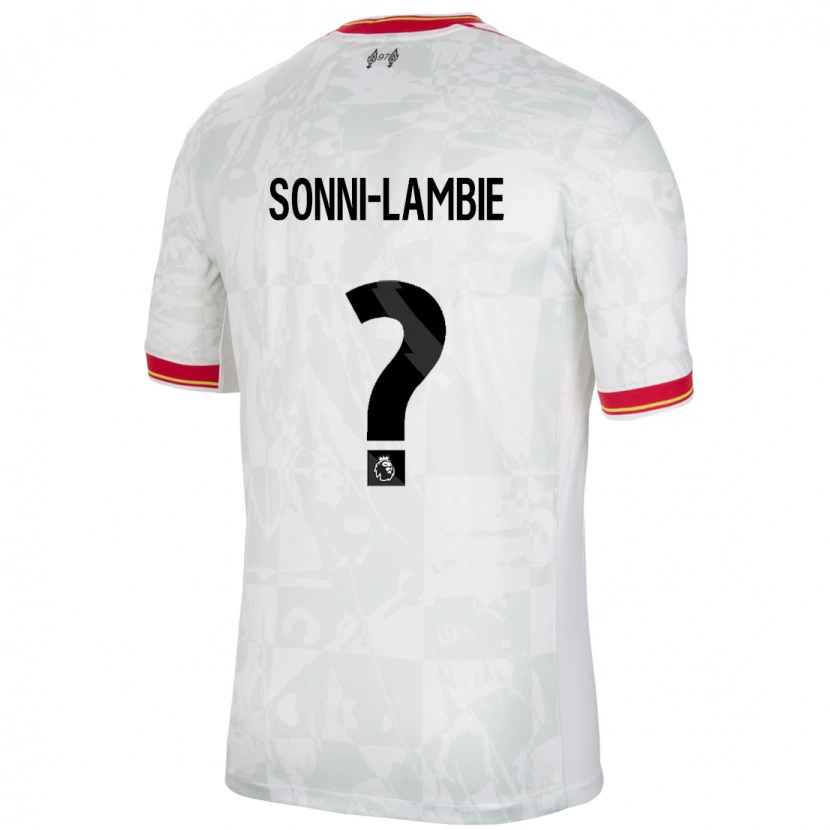 Danxen Hombre Camiseta Joshua Sonni-Lambie #0 Blanco Rojo Negro Equipación Tercera 2024/25 La Camisa México