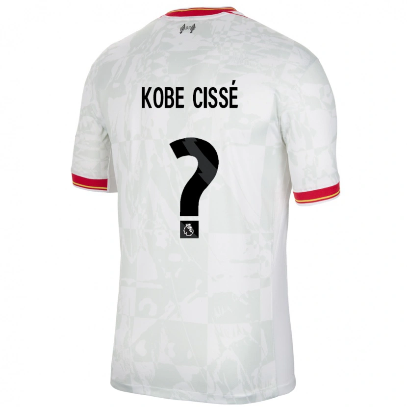 Danxen Hombre Camiseta Prince Kobe Cissé #0 Blanco Rojo Negro Equipación Tercera 2024/25 La Camisa México