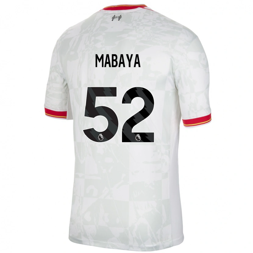 Danxen Hombre Camiseta Isaac Mabaya #52 Blanco Rojo Negro Equipación Tercera 2024/25 La Camisa México