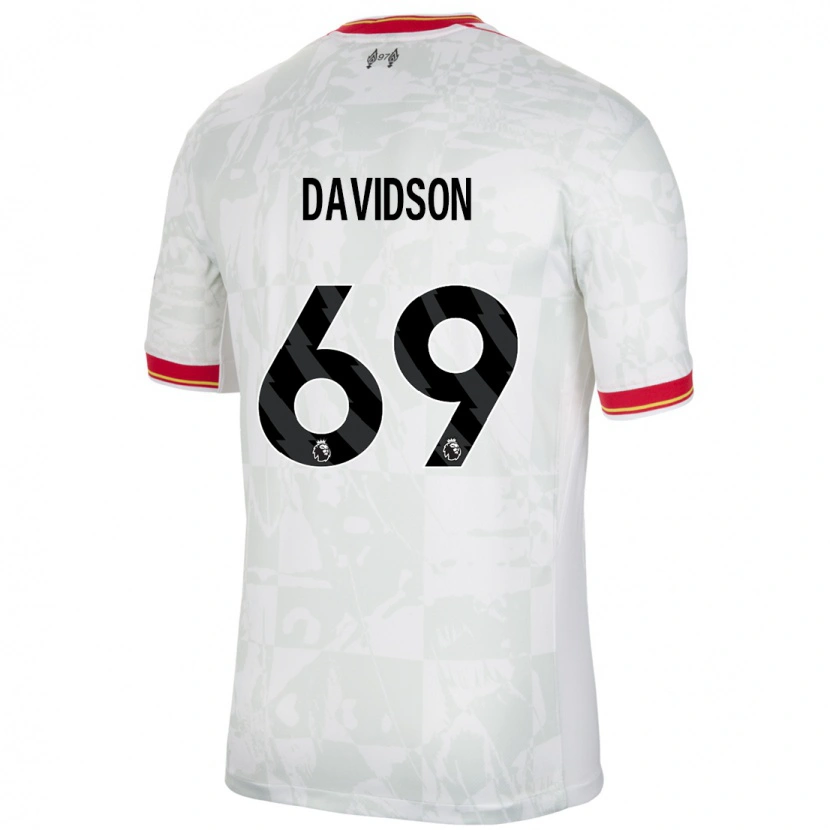 Danxen Hombre Camiseta Josh Davidson #69 Blanco Rojo Negro Equipación Tercera 2024/25 La Camisa México