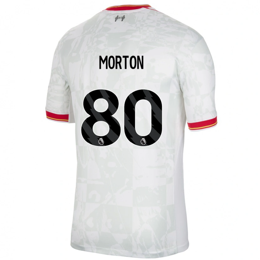 Danxen Hombre Camiseta Tyler Morton #80 Blanco Rojo Negro Equipación Tercera 2024/25 La Camisa México