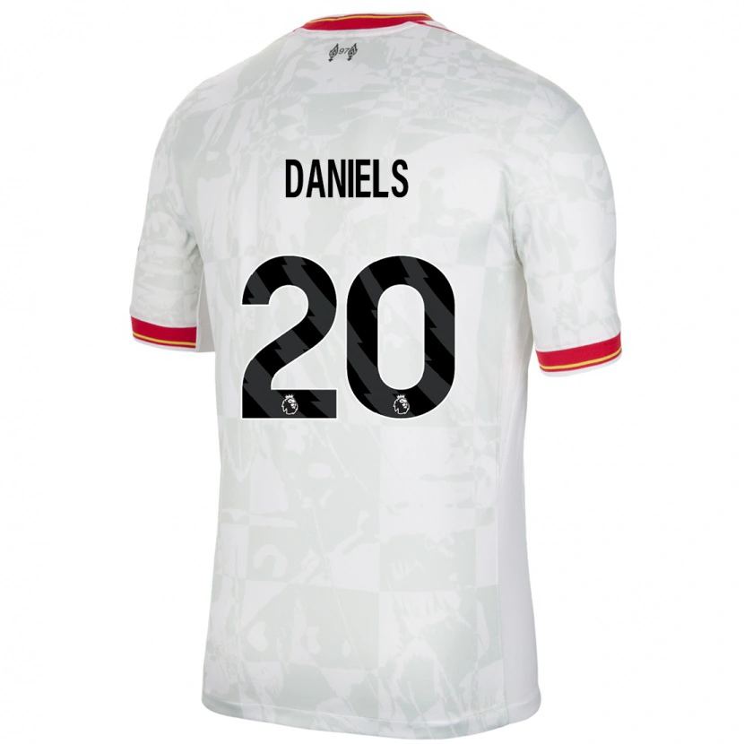 Danxen Hombre Camiseta Yana Daniëls #20 Blanco Rojo Negro Equipación Tercera 2024/25 La Camisa México