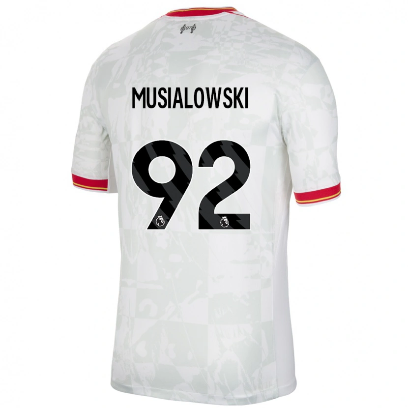 Danxen Hombre Camiseta Mateusz Musialowski #92 Blanco Rojo Negro Equipación Tercera 2024/25 La Camisa México