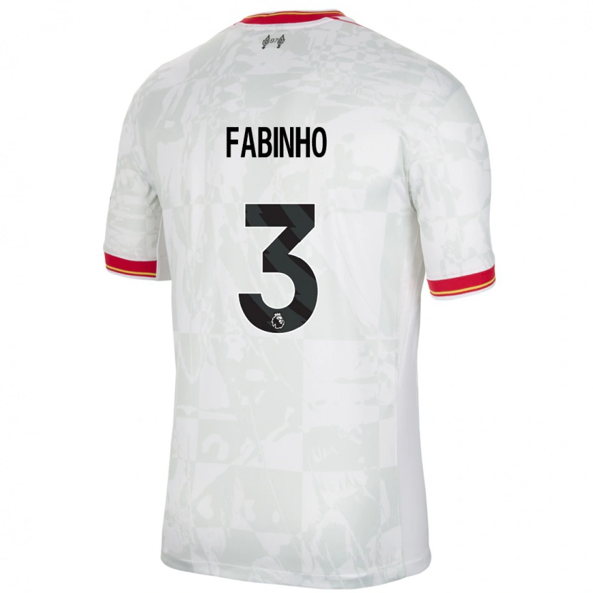 Danxen Hombre Camiseta Fabinho #3 Blanco Rojo Negro Equipación Tercera 2024/25 La Camisa México