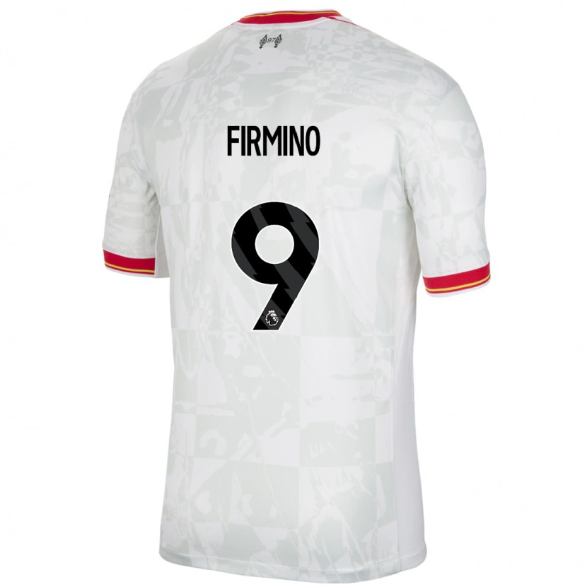 Danxen Hombre Camiseta Roberto Firmino #9 Blanco Rojo Negro Equipación Tercera 2024/25 La Camisa México