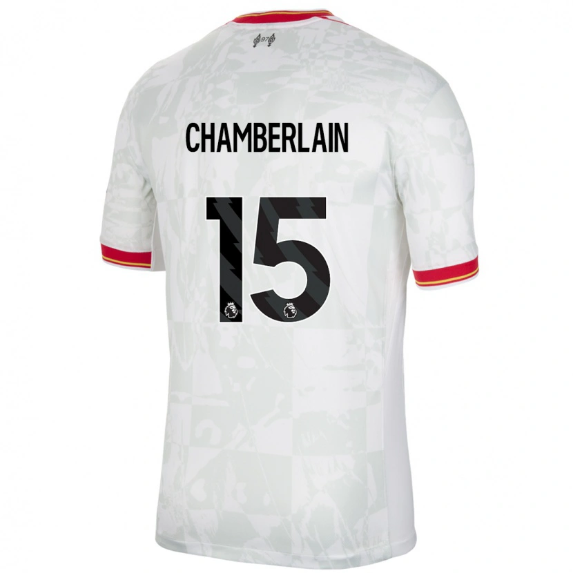 Danxen Hombre Camiseta Alex Oxlade Chamberlain #15 Blanco Rojo Negro Equipación Tercera 2024/25 La Camisa México