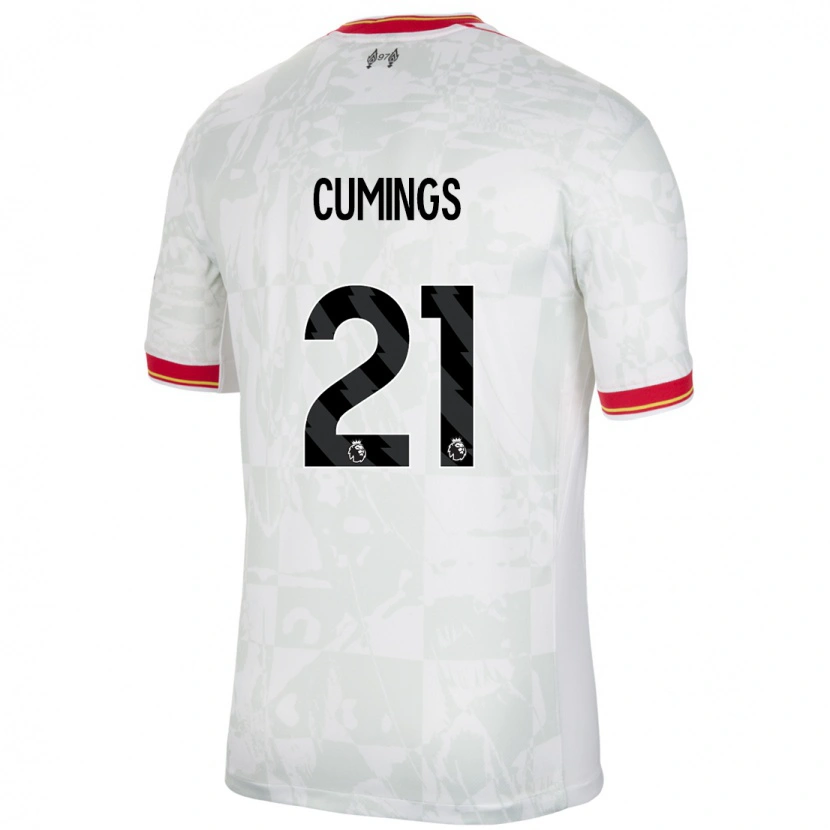 Danxen Hombre Camiseta Eartha Cumings #21 Blanco Rojo Negro Equipación Tercera 2024/25 La Camisa México