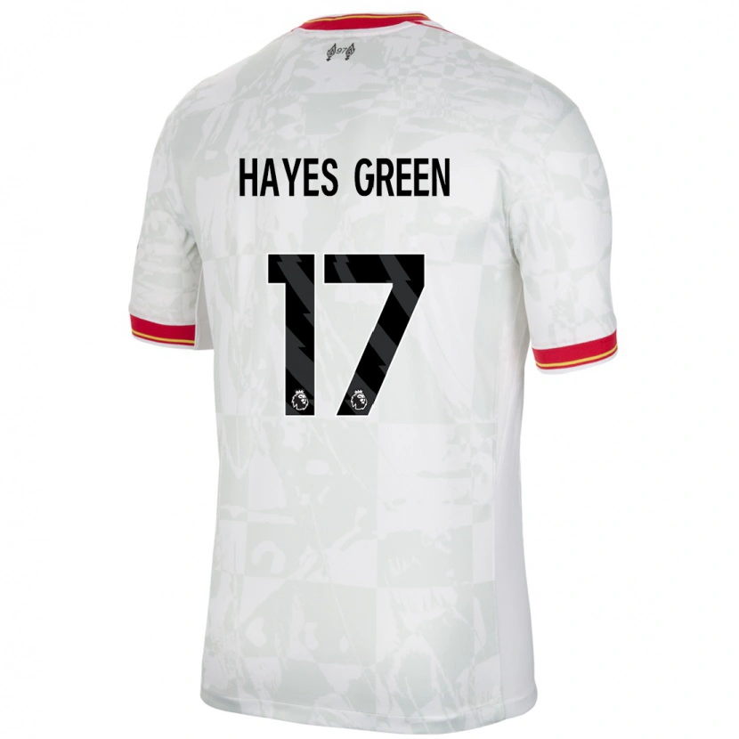 Danxen Hombre Camiseta Charlie Hayes-Green #17 Blanco Rojo Negro Equipación Tercera 2024/25 La Camisa México