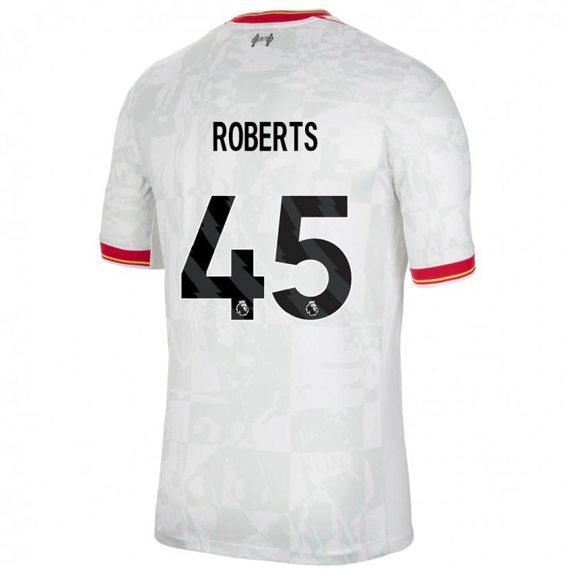 Danxen Hombre Camiseta Iwan Roberts #45 Blanco Rojo Negro Equipación Tercera 2024/25 La Camisa México