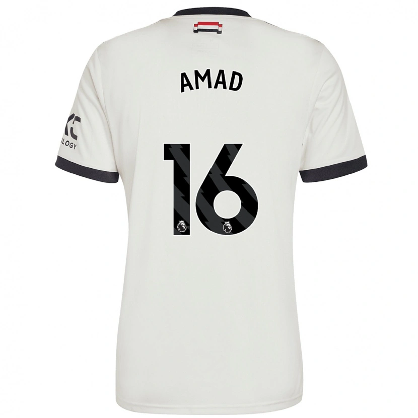 Danxen Hombre Camiseta Amad Diallo #16 Blanquecino Equipación Tercera 2024/25 La Camisa México