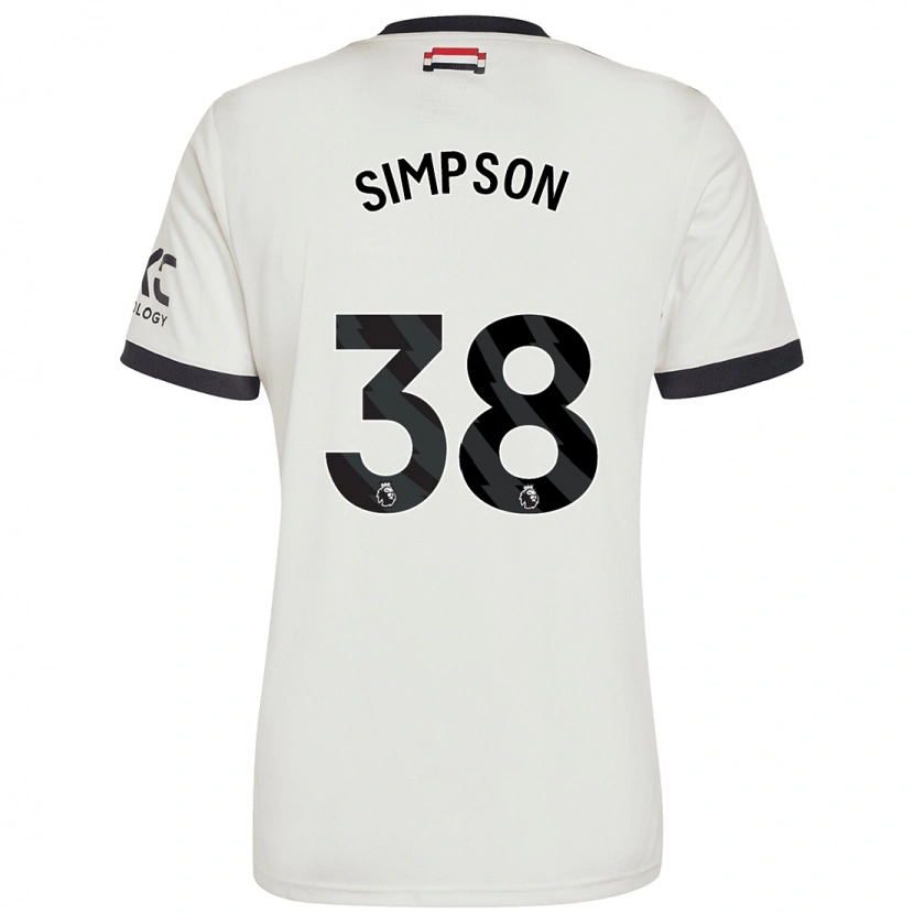 Danxen Hombre Camiseta Jess Simpson #38 Blanquecino Equipación Tercera 2024/25 La Camisa México