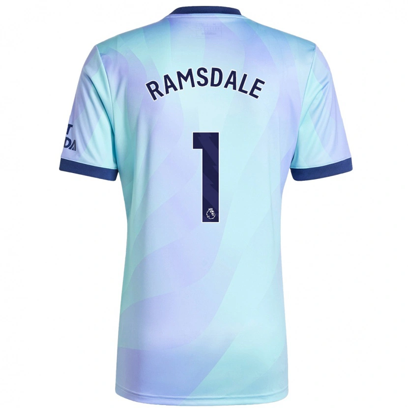 Danxen Hombre Camiseta Aaron Ramsdale #1 Agua Equipación Tercera 2024/25 La Camisa México