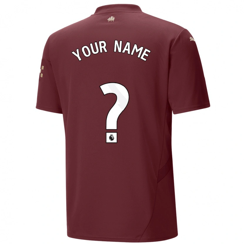 Danxen Hombre Camiseta Su Nombre #0 Granate Equipación Tercera 2024/25 La Camisa México