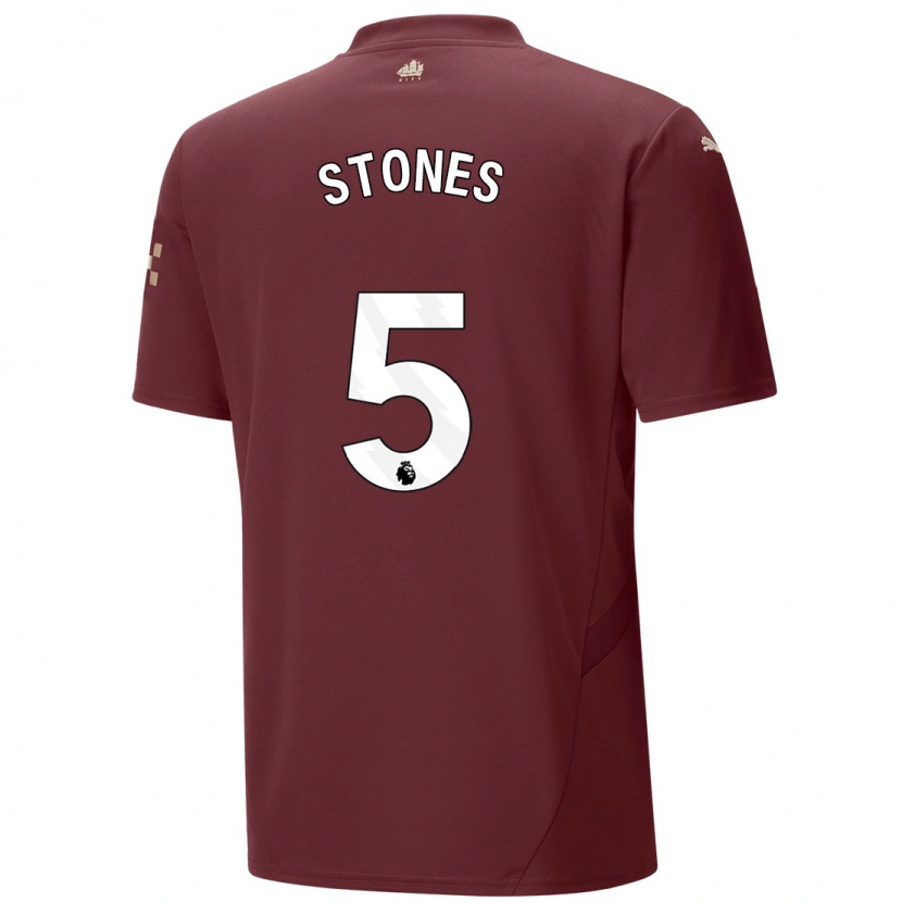 Danxen Hombre Camiseta John Stones #5 Granate Equipación Tercera 2024/25 La Camisa México