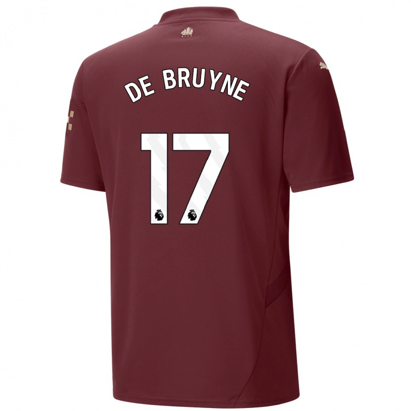 Danxen Hombre Camiseta Kevin De Bruyne #17 Granate Equipación Tercera 2024/25 La Camisa México