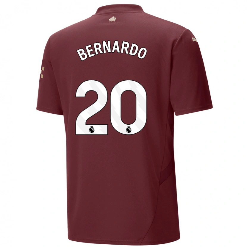 Danxen Hombre Camiseta Bernardo Silva #20 Granate Equipación Tercera 2024/25 La Camisa México