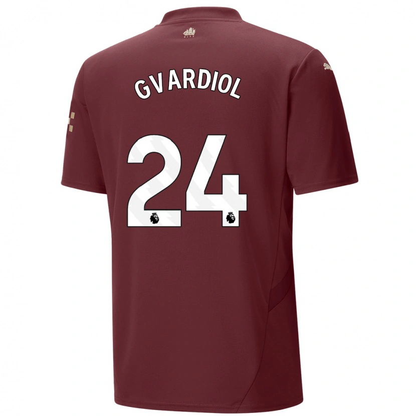 Danxen Hombre Camiseta Josko Gvardiol #24 Granate Equipación Tercera 2024/25 La Camisa México