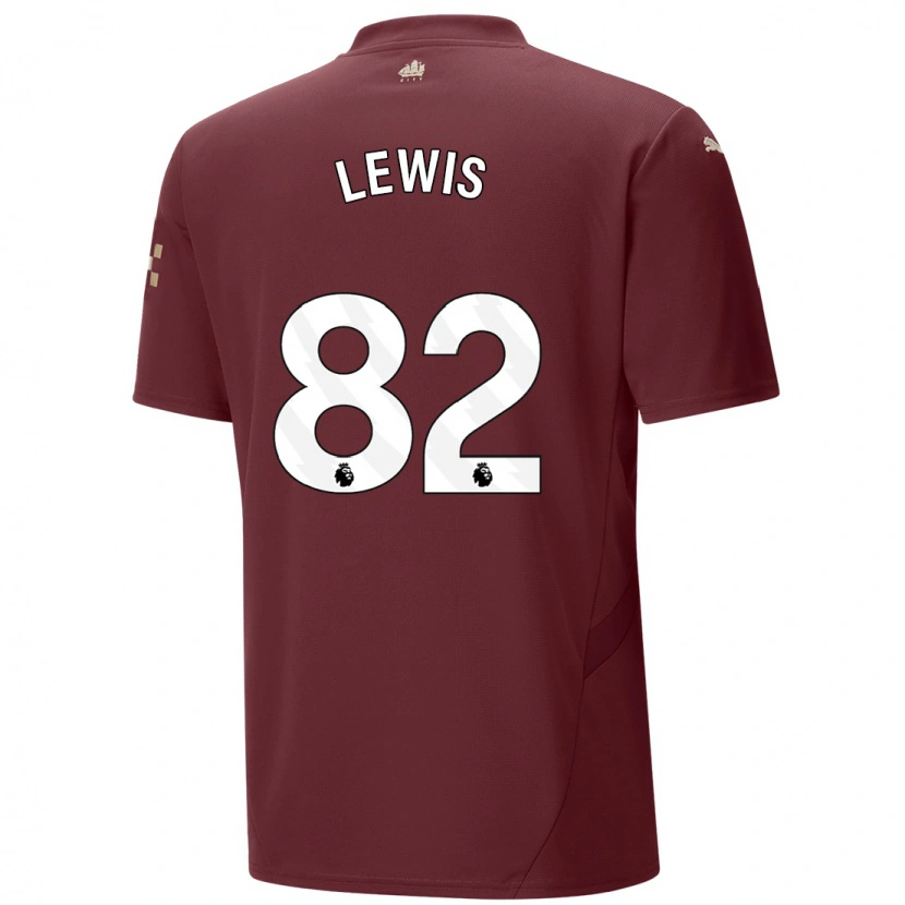 Danxen Hombre Camiseta Rico Lewis #82 Granate Equipación Tercera 2024/25 La Camisa México