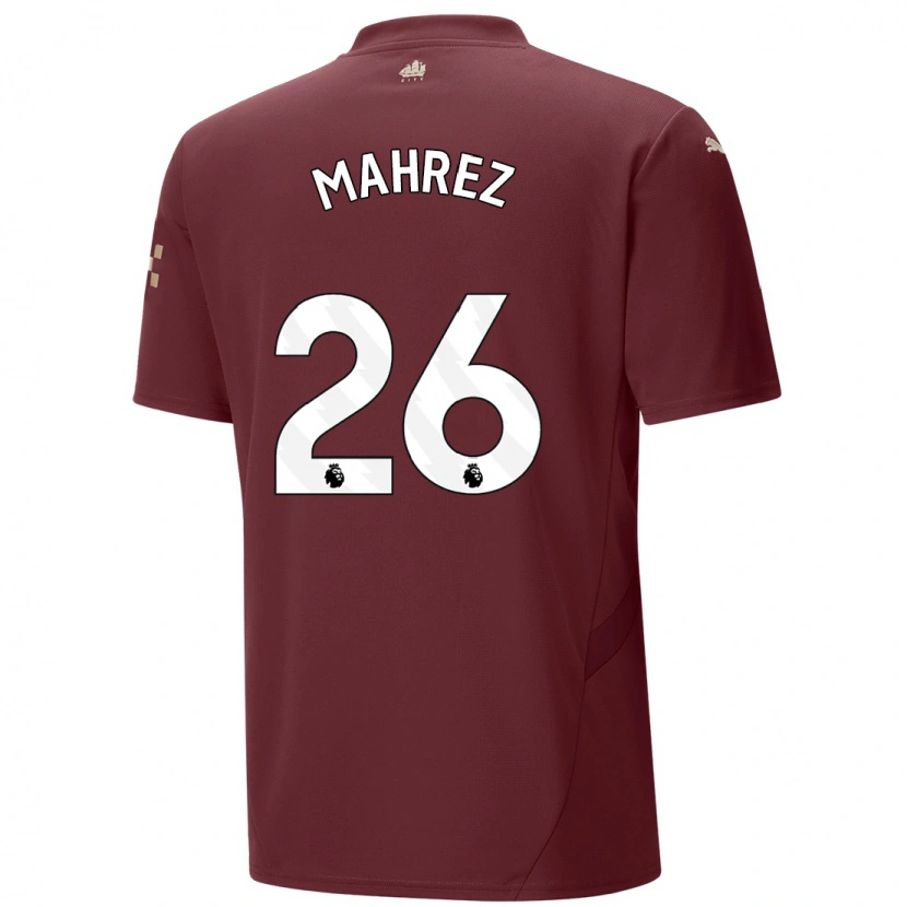 Danxen Hombre Camiseta Riyad Mahrez #26 Granate Equipación Tercera 2024/25 La Camisa México