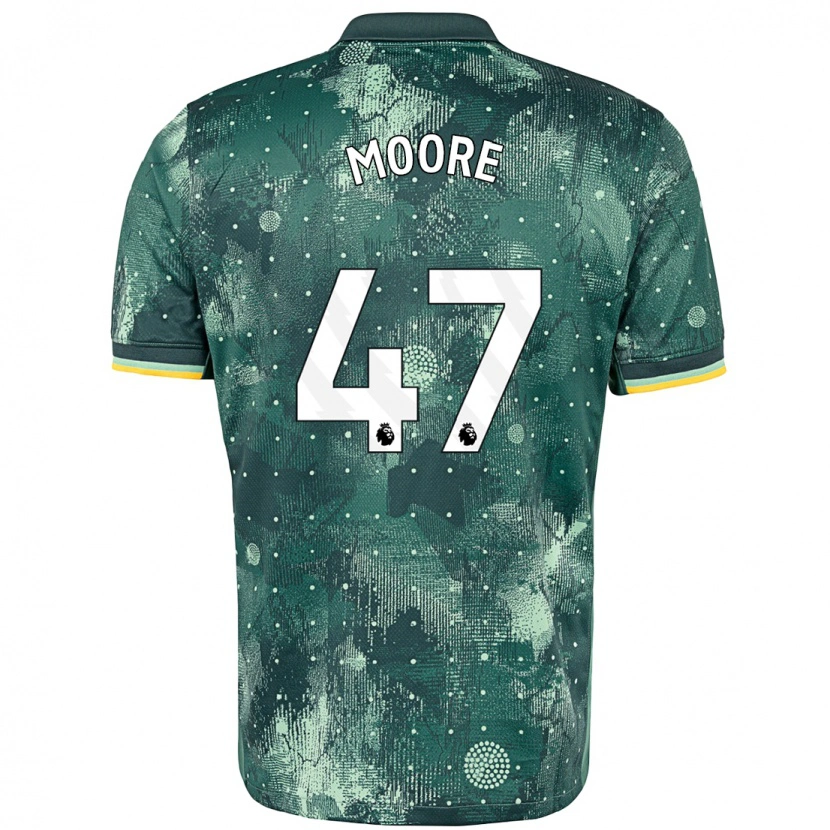 Danxen Hombre Camiseta Mikey Moore #47 Verde Menta Equipación Tercera 2024/25 La Camisa México