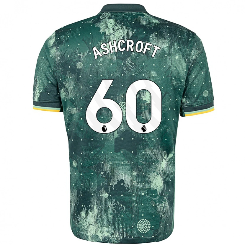 Danxen Hombre Camiseta Tyrell Ashcroft #60 Verde Menta Equipación Tercera 2024/25 La Camisa México