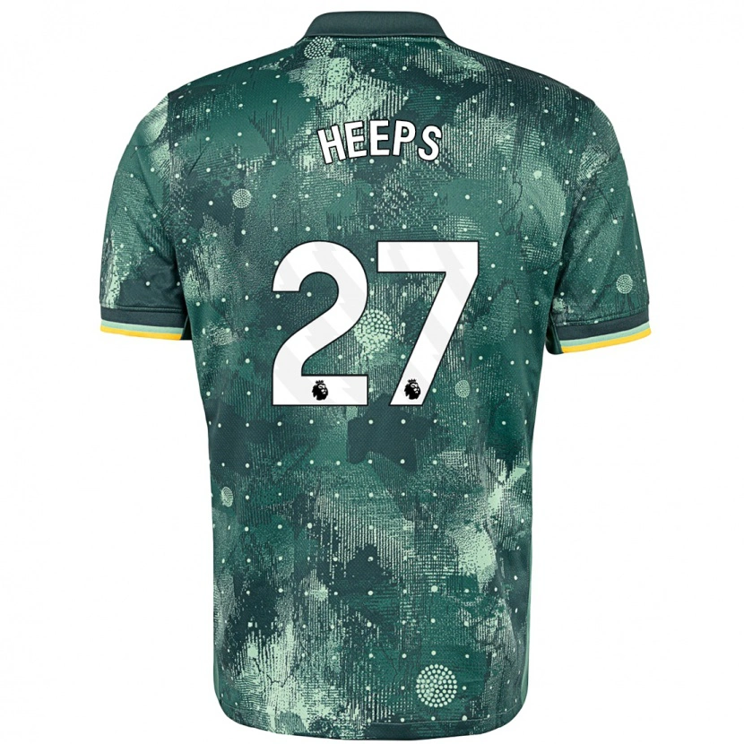 Danxen Hombre Camiseta Eleanor Heeps #27 Verde Menta Equipación Tercera 2024/25 La Camisa México