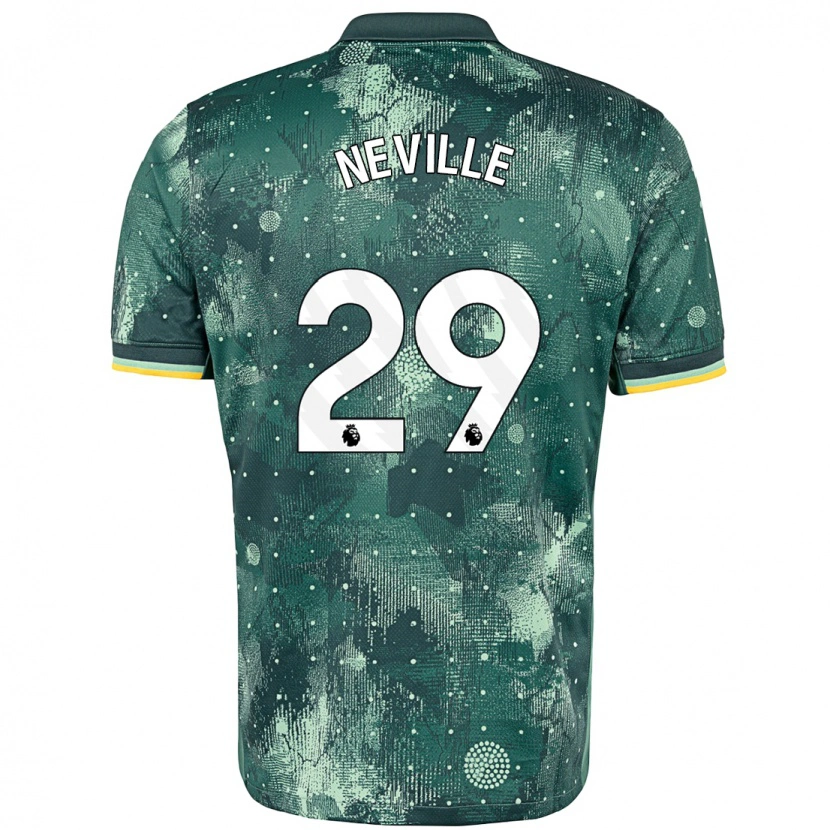 Danxen Hombre Camiseta Ashleigh Neville #29 Verde Menta Equipación Tercera 2024/25 La Camisa México