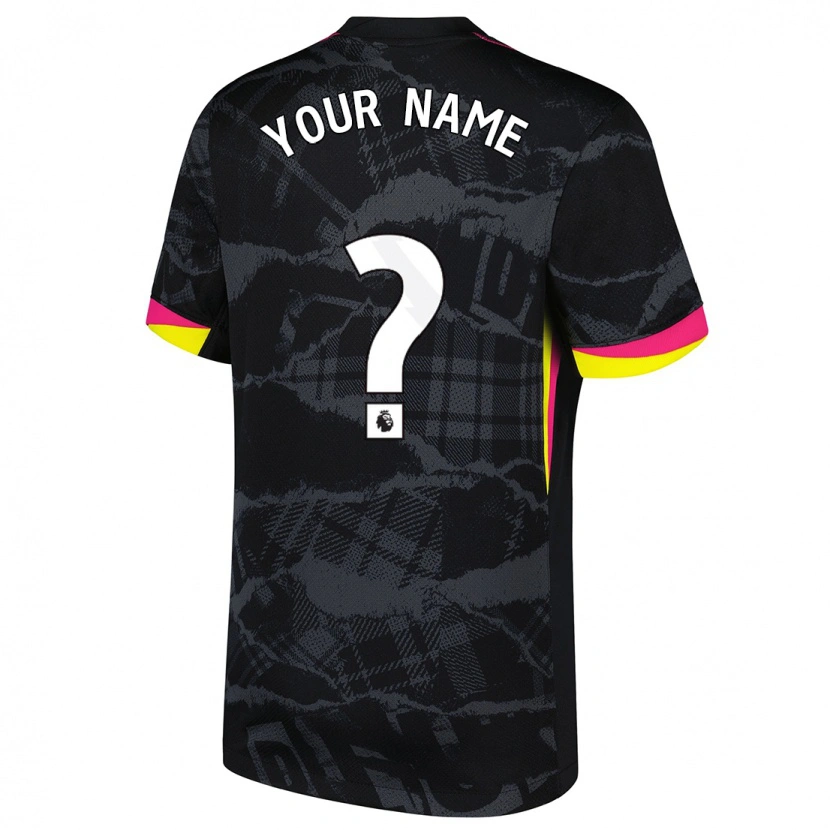 Danxen Hombre Camiseta Su Nombre #0 Negro Rosa Equipación Tercera 2024/25 La Camisa México