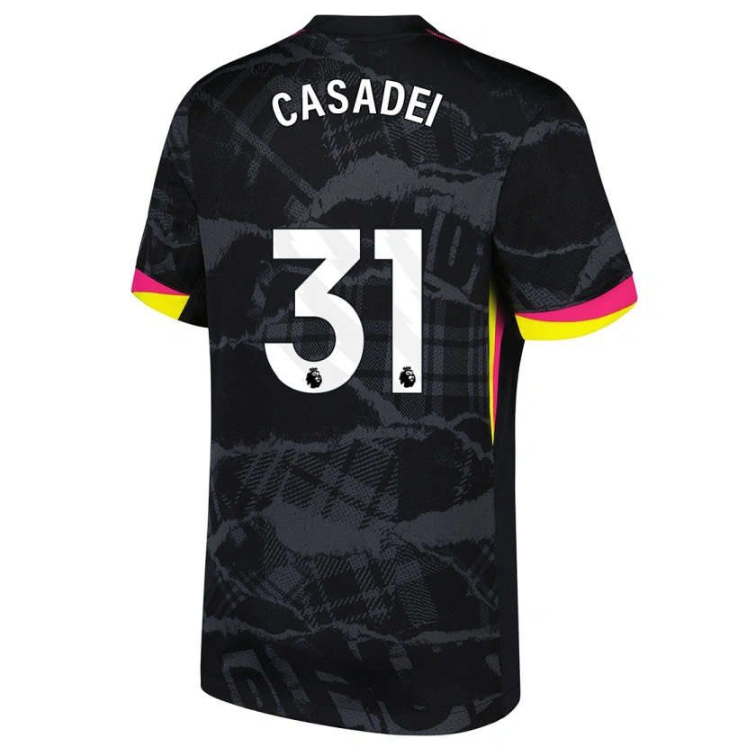 Danxen Hombre Camiseta Cesare Casadei #31 Negro Rosa Equipación Tercera 2024/25 La Camisa México
