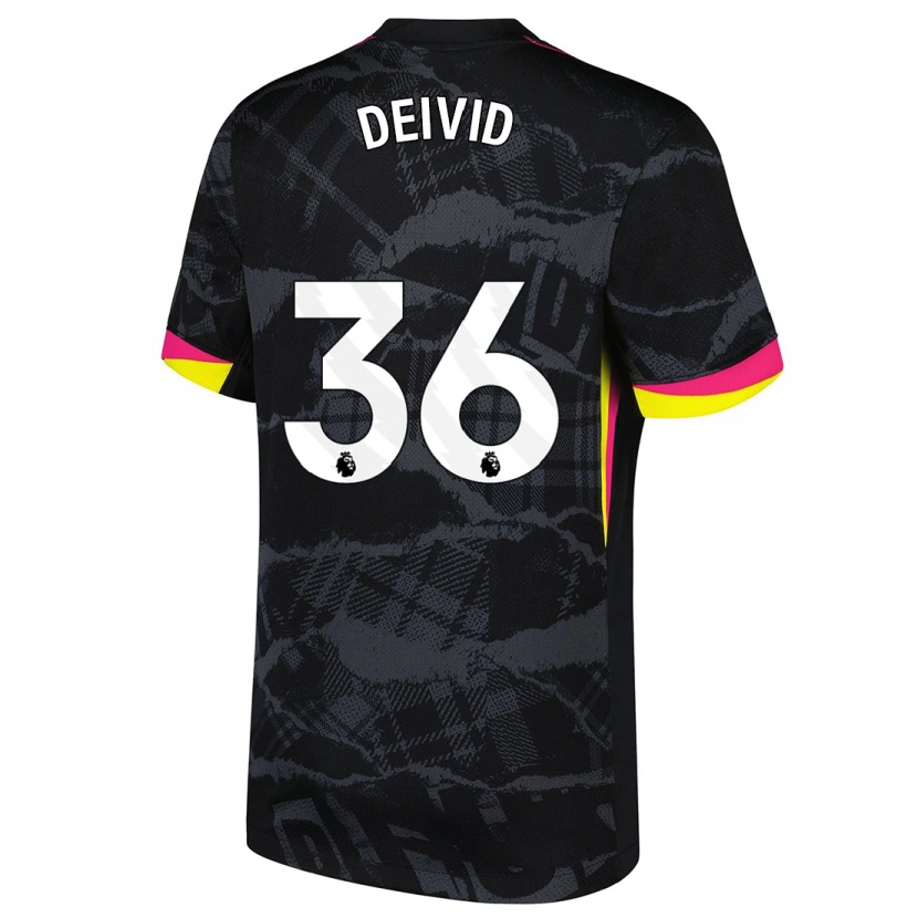 Danxen Hombre Camiseta Deivid Washington #36 Negro Rosa Equipación Tercera 2024/25 La Camisa México