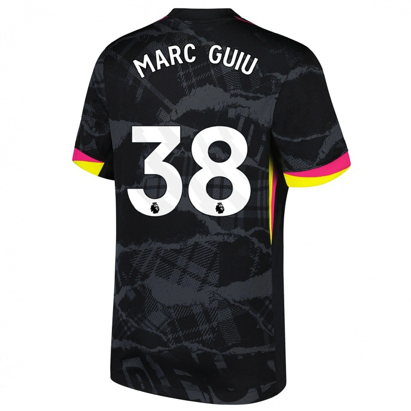 Danxen Hombre Camiseta Marc Guiu #38 Negro Rosa Equipación Tercera 2024/25 La Camisa México