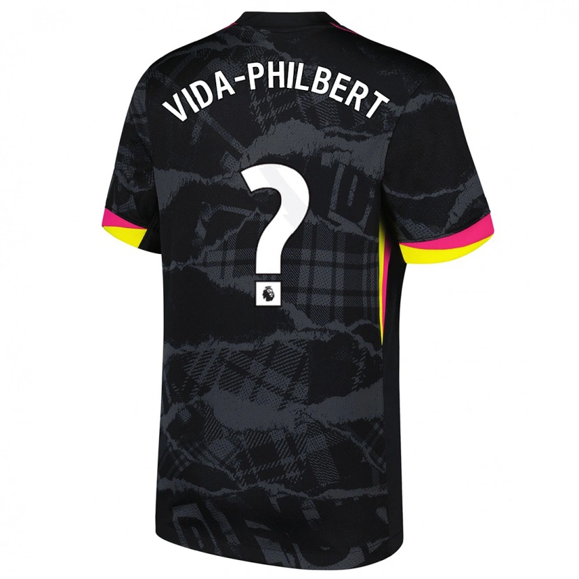 Danxen Hombre Camiseta Joel Vida-Philbert #0 Negro Rosa Equipación Tercera 2024/25 La Camisa México