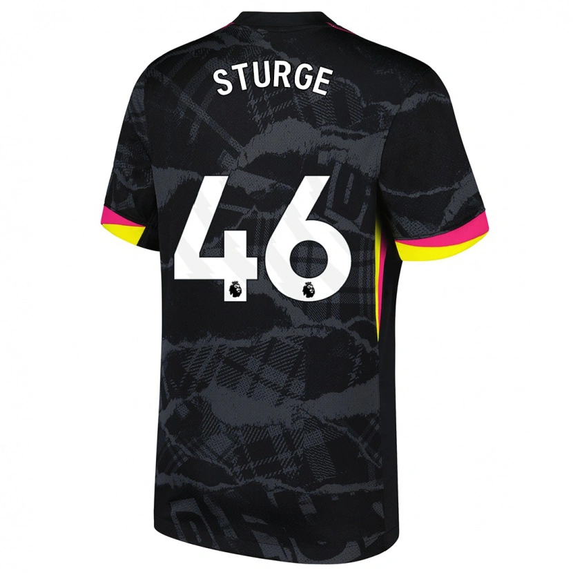 Danxen Hombre Camiseta Zak Sturge #46 Negro Rosa Equipación Tercera 2024/25 La Camisa México